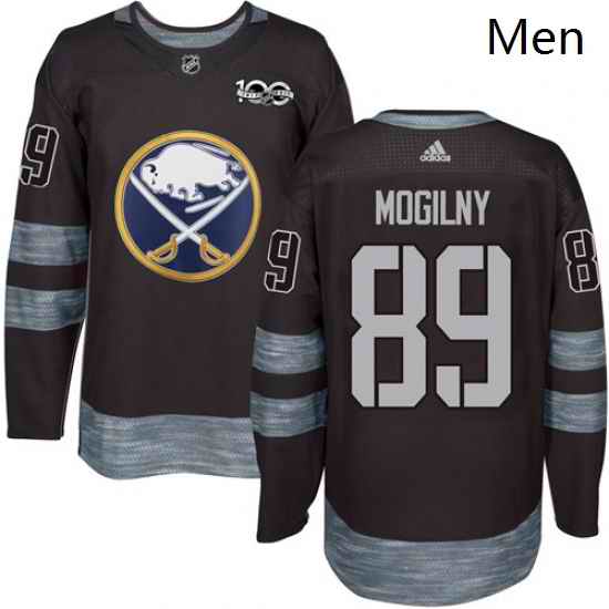 Mens Adidas Buffalo Sabres 89 Alexander Mogilny Authentic Black 1917 2017 100th Anniversary NHL Jersey